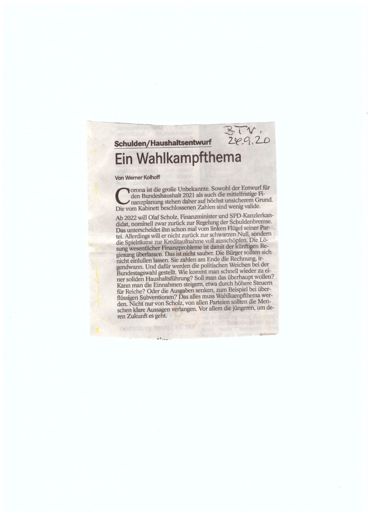 BT - Ein Wahlkampfthema